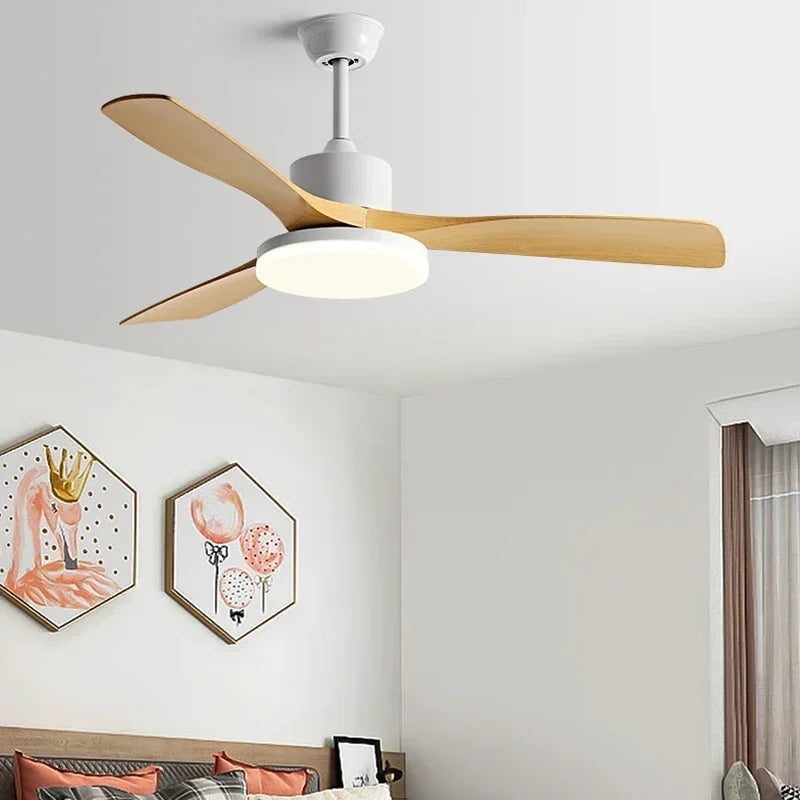 Restaurant Fan lights Modern Simplicity Ceiling fan Indoor Living Room DC 110V 220V Remote Control Strong winds Electric fans