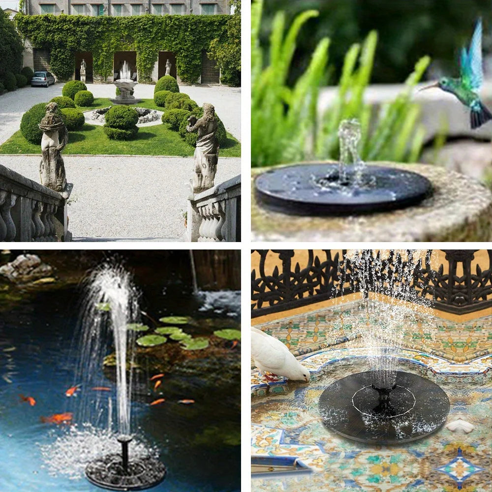 1pc Solar Fountain Outdoor Pool Solar Fountain Pump Essential In Summer Suitable For Ponds Swimming Pools Gardens